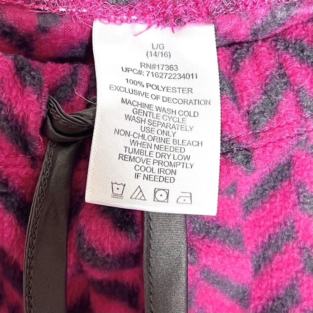 Anne Klein Sleep Lounge Fleece Set Pink Gray Herringbone Print Women’s Large - Picture 11 of 12
